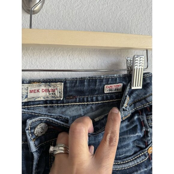 MEK Denim Capetown Bootcut Dark Wash‎ Women's Jeans Low Rise Size 26 x 34 - Picture 7 of 16